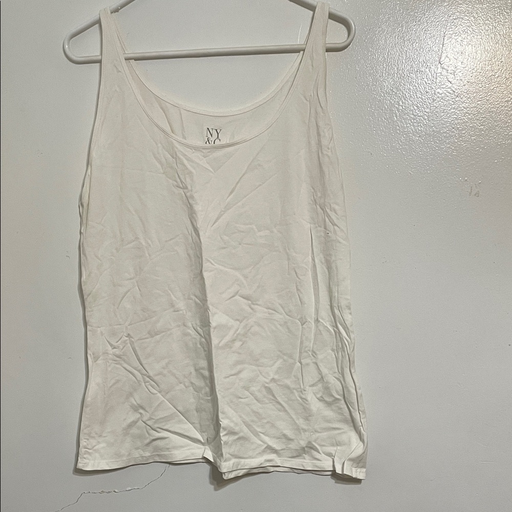 New York & Company Cream Tank Top